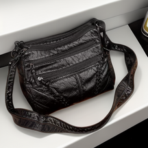 Women's Multi Pocket Braided Crossbody Bag in Black by Juana Fashion