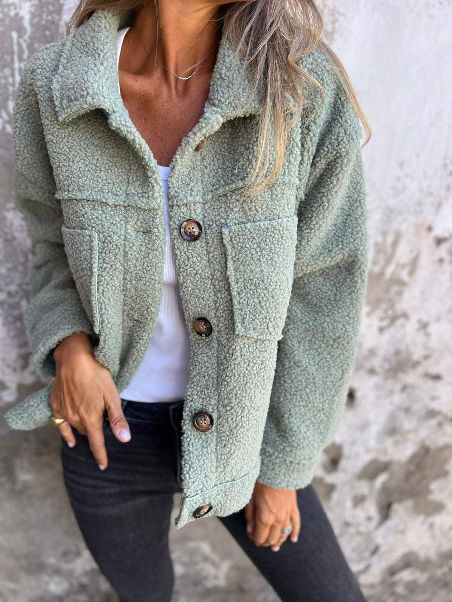 Women's Jacket with Cozy Lining | Lena in Green - Juana Fashion