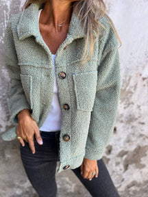 Women's Jacket with Cozy Lining | Lena in Green - Juana Fashion