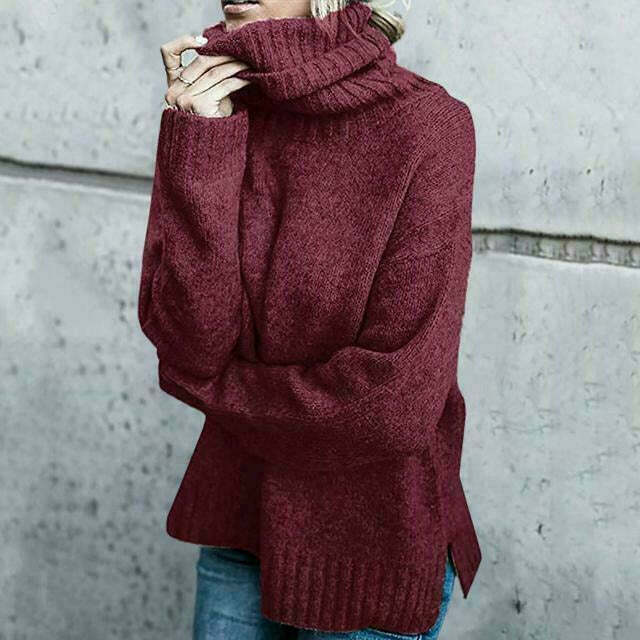 Women's Wool Oversized Turtleneck Sweater — View 6