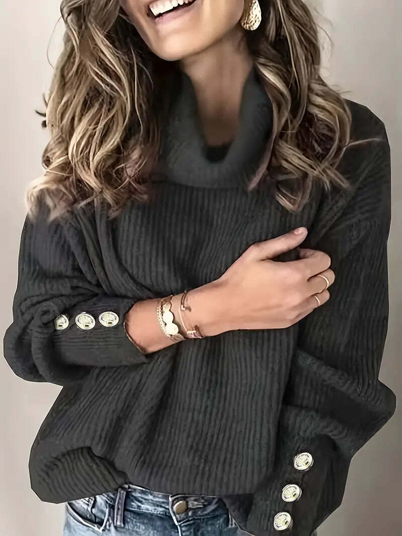 Women's Wool Turtleneck Sweater — View 4