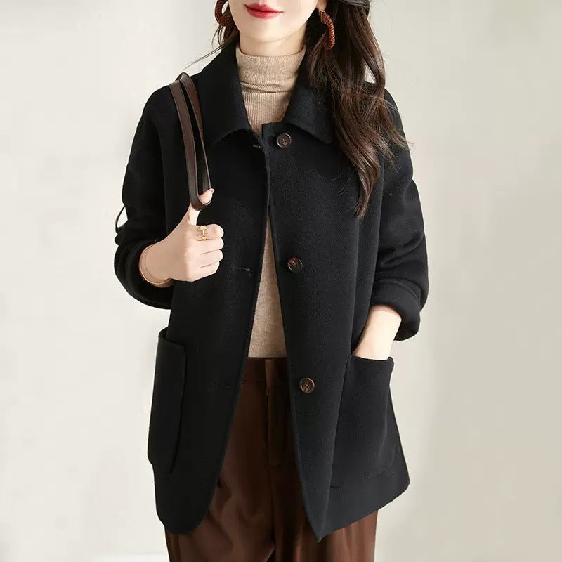 Women's Oversized Wool-Blend Coat | Harlow in Brown - Juana Fashion