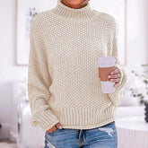 Women's Chunky Knit Turtleneck Sweater — View 2