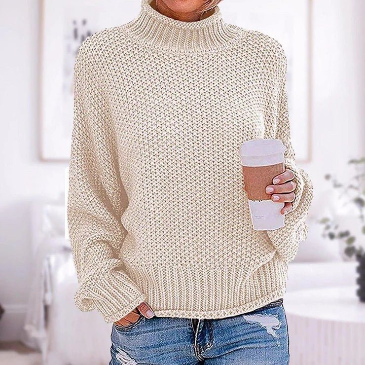 Women's Chunky Knit Turtleneck Sweater — View 2