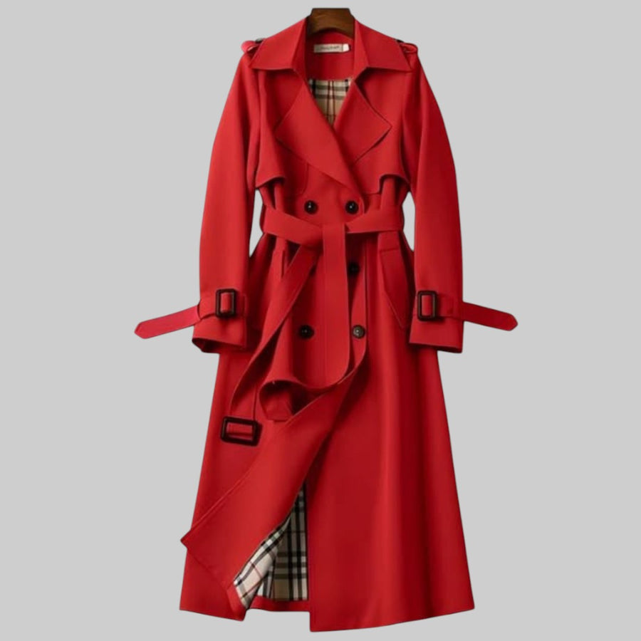 Women's Belted Double-Breasted Trench Coat | Helga in Beige - Juana Fashion