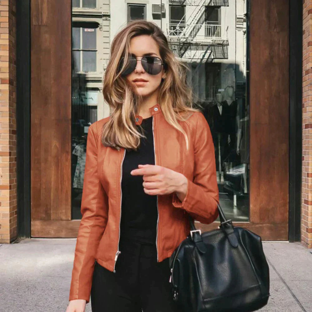 Women's Leather Look Jacket — View 8