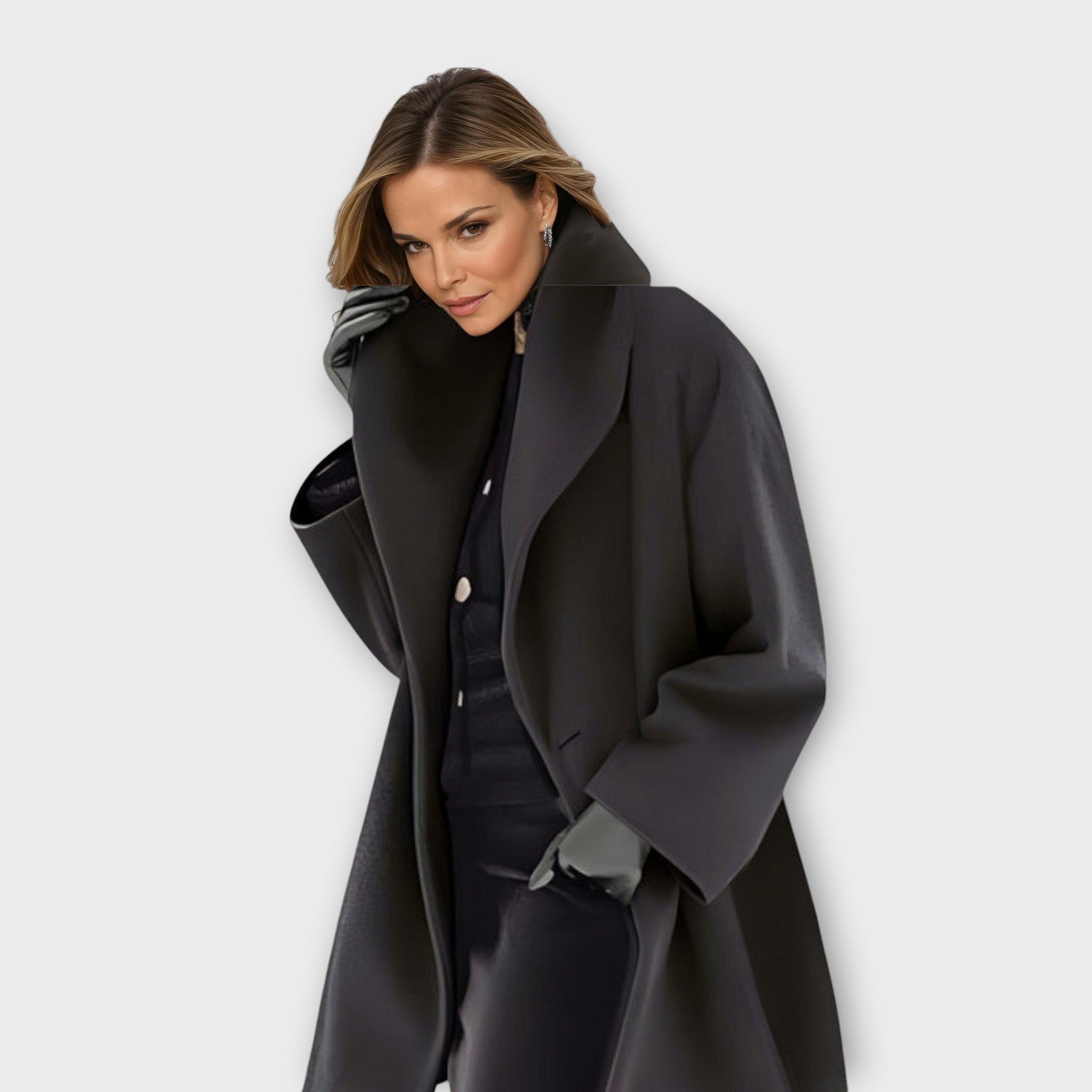 Women's Oversized Winter Coat | Julia in Blue - Juana Fashion