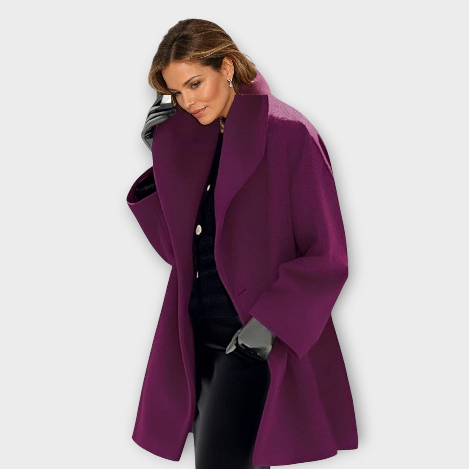 Women's Oversized Winter Coat | Julia in Blue - Juana Fashion