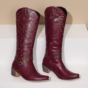 Women's Studded Knee High Boots — View 13
