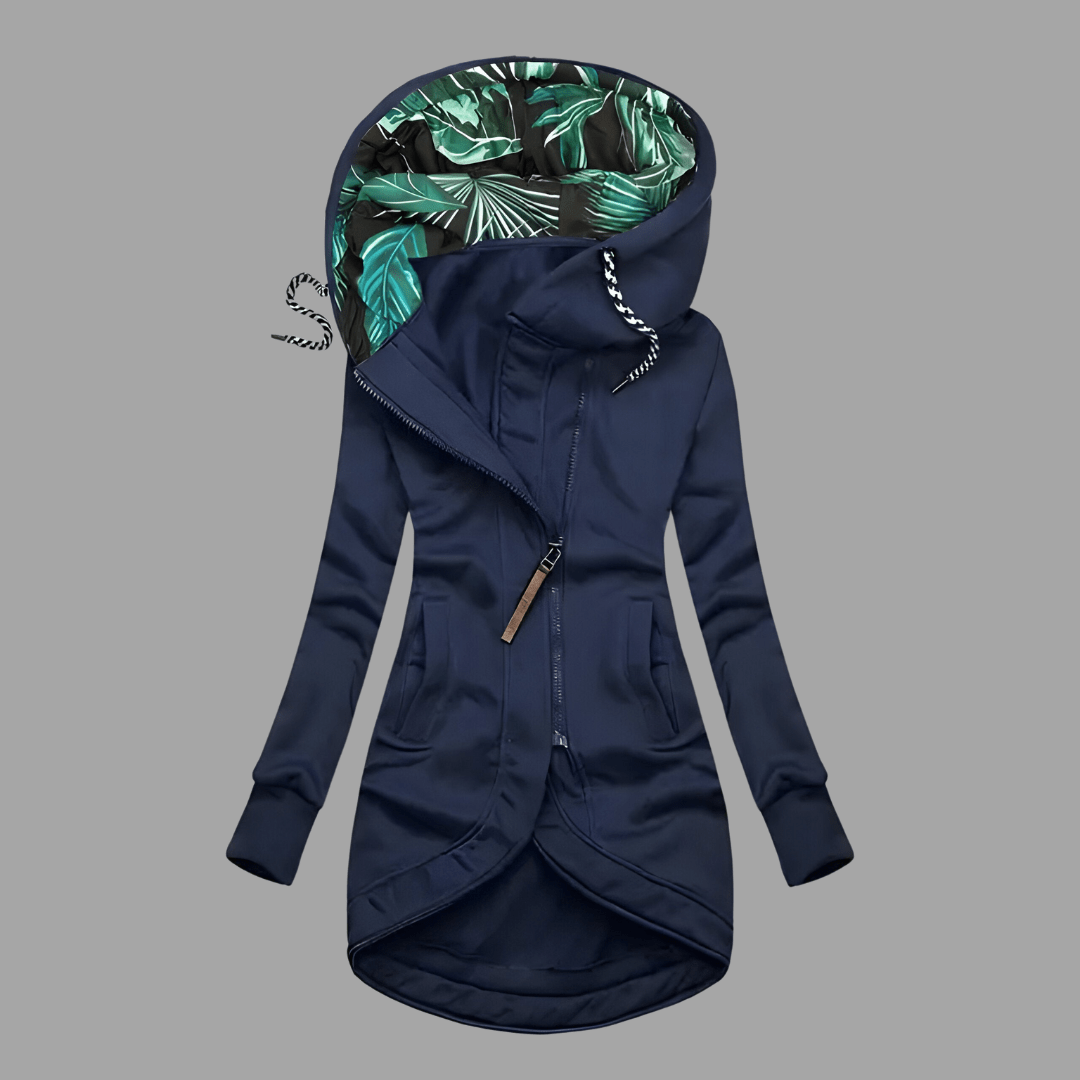 Women's Winter Jacket with Protective Outer Layer | Stefanie in Navy - Juana Fashion