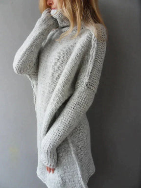 Women's Oversized Plus Size Turtleneck Sweater — View 2