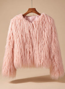 Women's Short Faux Fur Coat | Mia in White - Juana Fashion