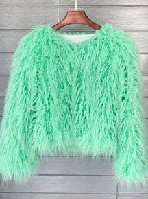 Women's Short Faux Fur Coat | Mia in White - Juana Fashion
