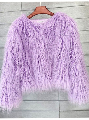 Women's Short Faux Fur Coat | Mia in White - Juana Fashion
