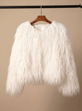 Women's Short Faux Fur Coat | Mia in Bright Pink - Juana Fashion