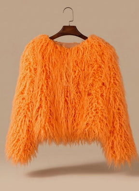 Women's Short Faux Fur Coat | Mia in Bright Pink - Juana Fashion