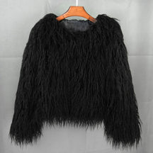 Women's Long-Pile Faux Fur Coat | Marlene in White - Juana Fashion