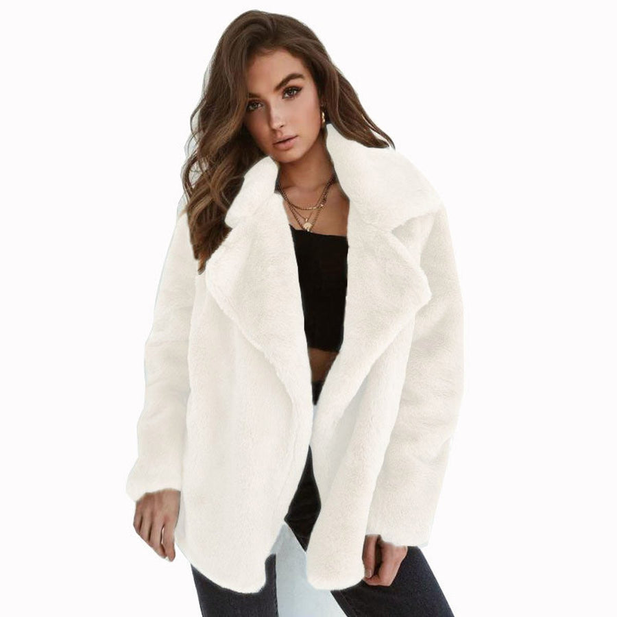 Women's Short Oversized Faux Fur Coat | Charlotte in Black - Juana Fashion