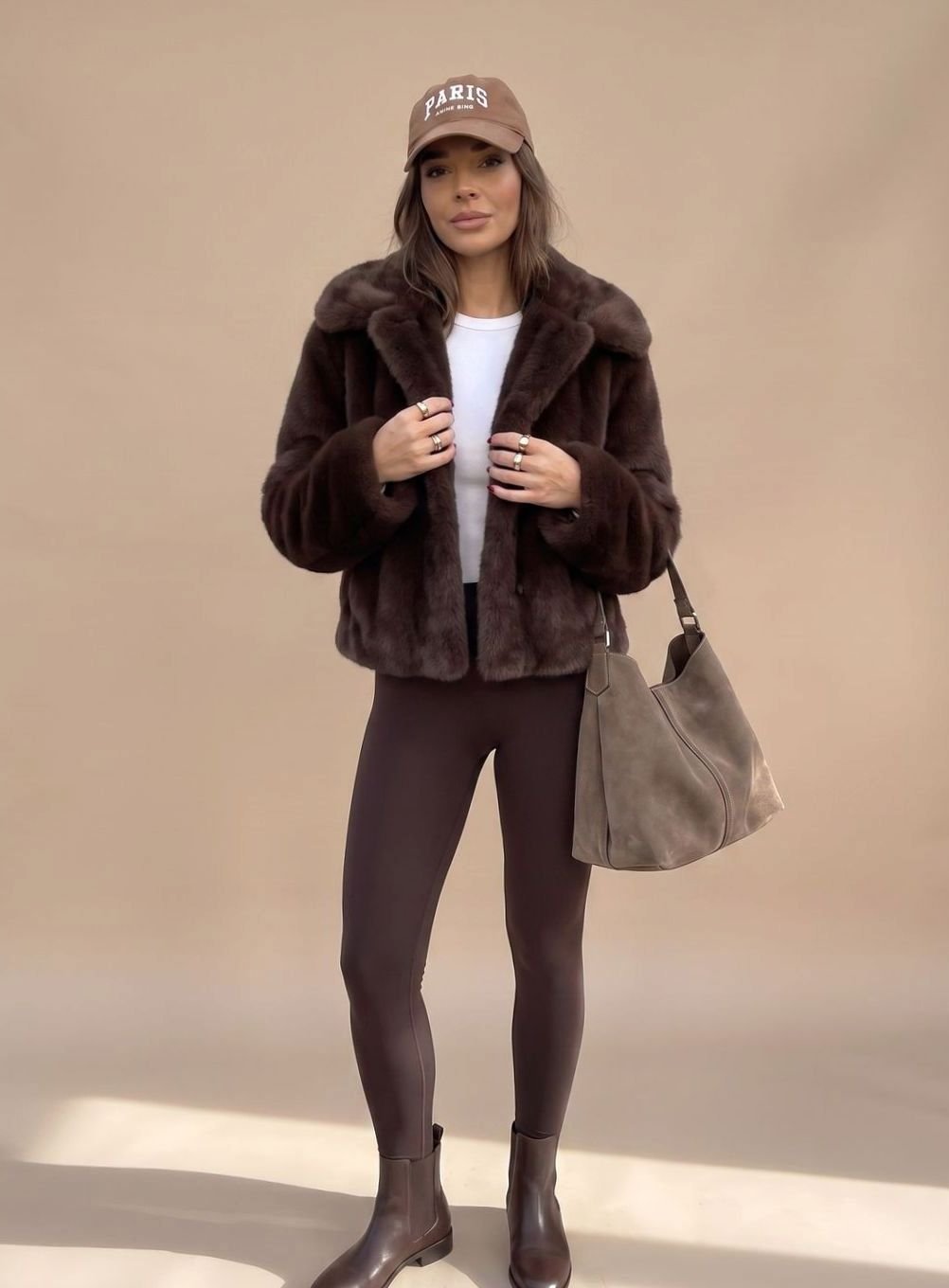 Women's Faux Fur Coat with Classic Collar | Johanna - Juana Fashion