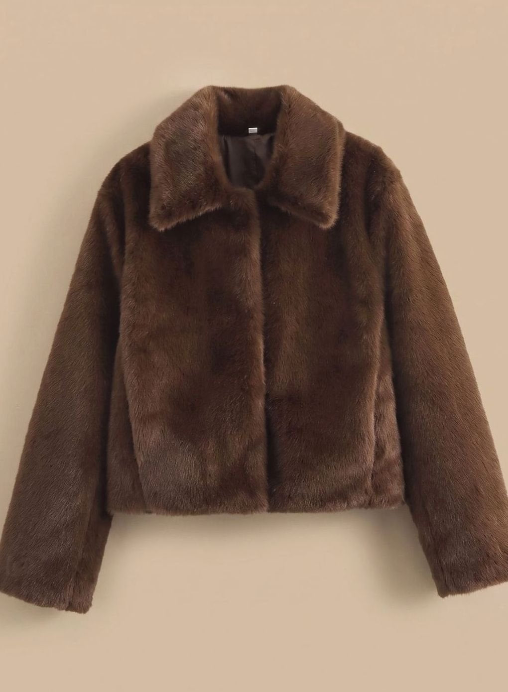 Women's Faux Fur Coat with Classic Collar | Johanna - Juana Fashion