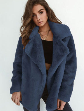 Women's Short Oversized Sherpa Coat | Emilia in Black - Juana Fashion