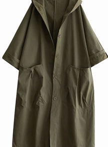 Women's Oversized Water-Repellent Hooded Trench Coat | Clara in Beige - Juana Fashion