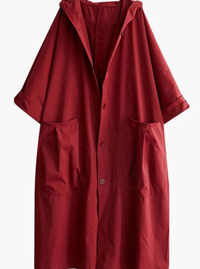 Women's Oversized Water-Repellent Hooded Trench Coat | Clara in Black - Juana Fashion