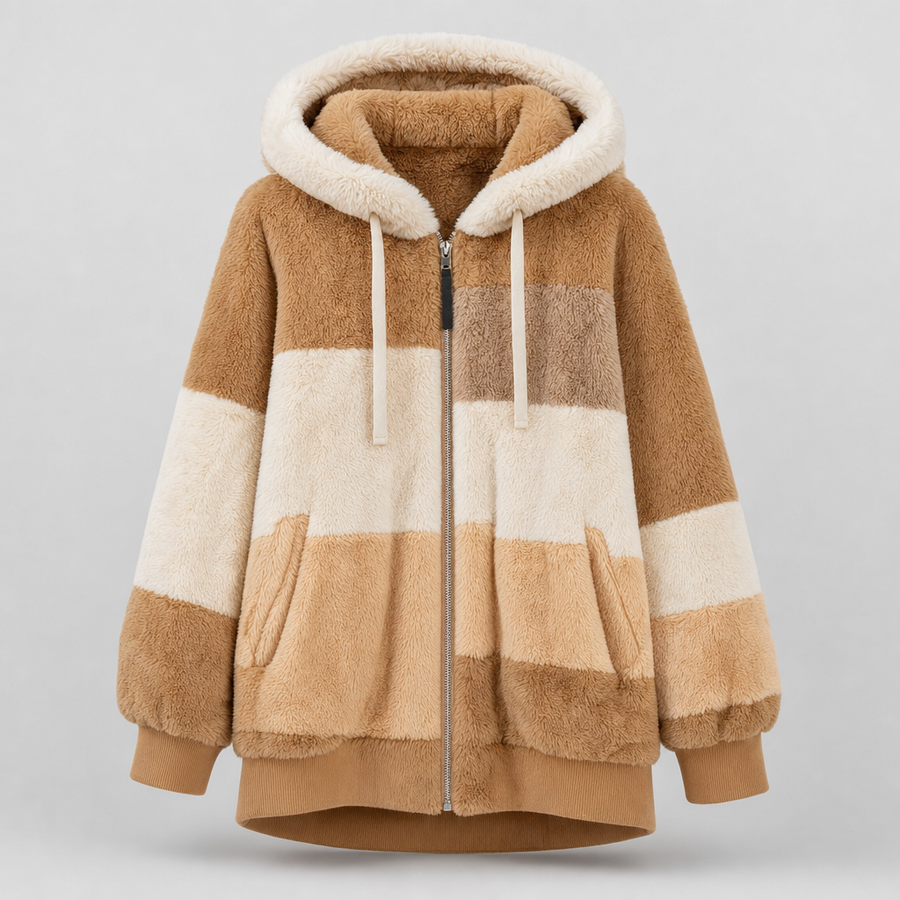 Women's Oversized Fleece Jacket | Larkhill in Caramel - Juana Fashion