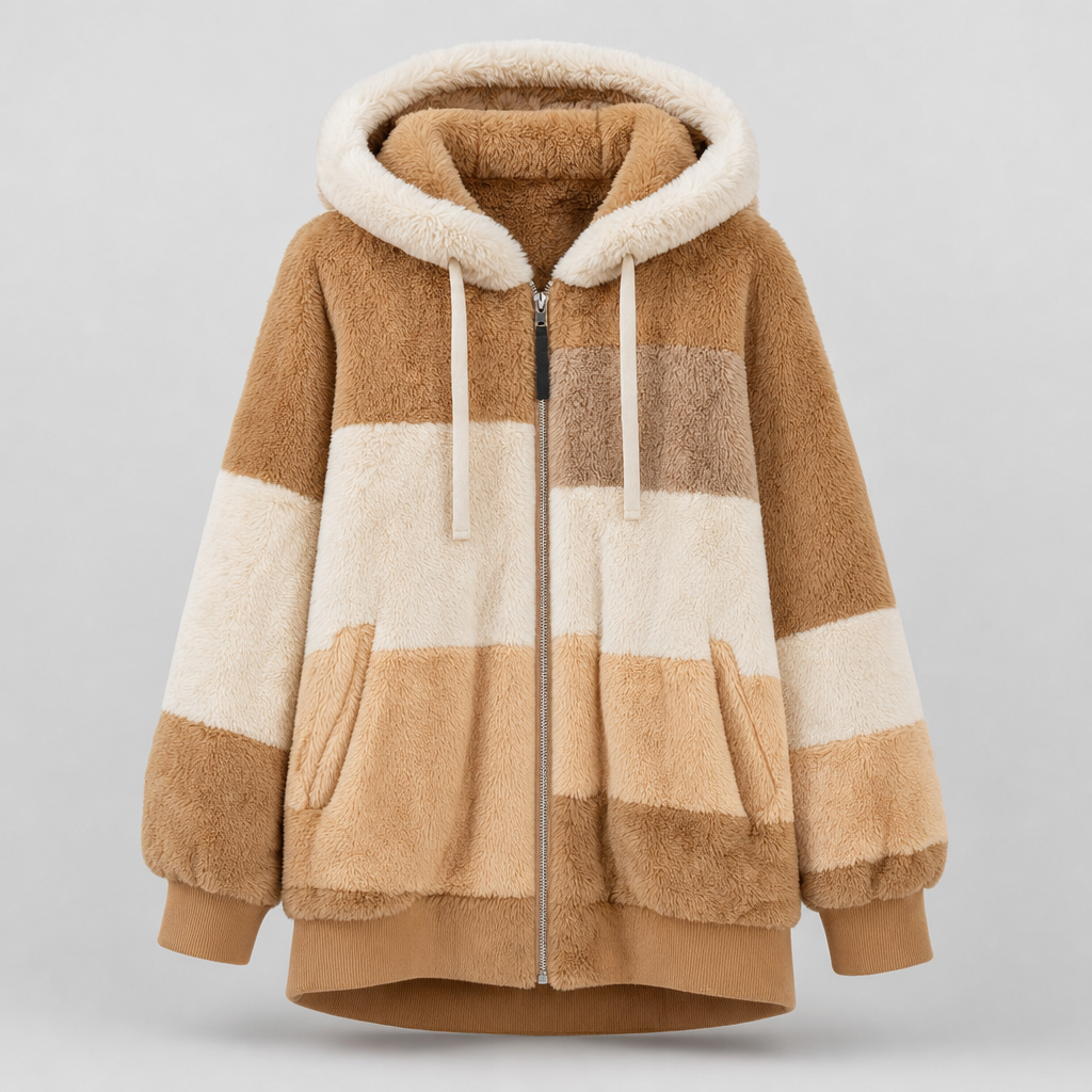 Women's Oversized Fleece Jacket | Larkhill in Caramel - Juana Fashion