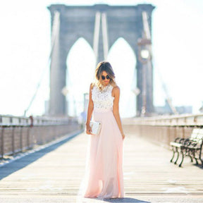 Women's Lace-Bodice Maxi Wedding Guest Dress | Leah