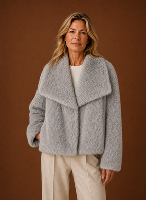 Women's Faux Fur Winter Coat | Mirella in Brown - Juana Fashion