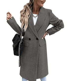 Women's Wool Button Detail Coat — View 10