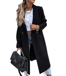 Women's Wool Button Detail Coat — View 9