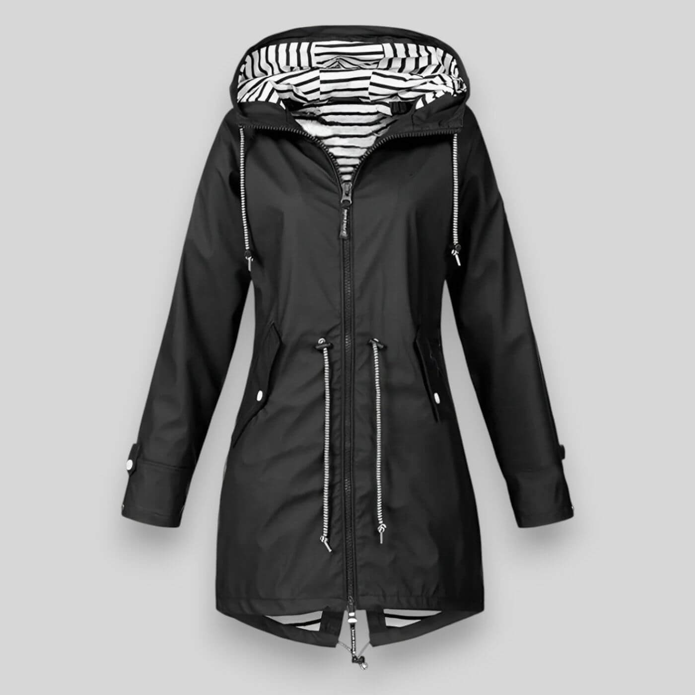 Women's Hooded Zip-Up Winter Jacket | Lena in Dark Blue - Juana Fashion