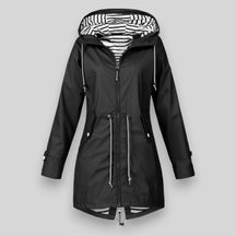 Women's Hooded Zip-Up Winter Jacket | Lena in Dark Blue - Juana Fashion
