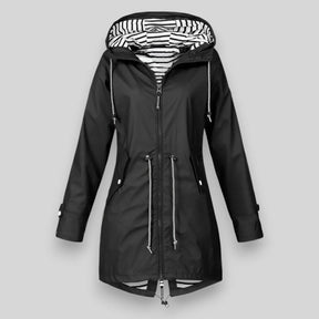 Women's Hooded Zip-Up Winter Jacket | Lena in Dark Blue - Juana Fashion