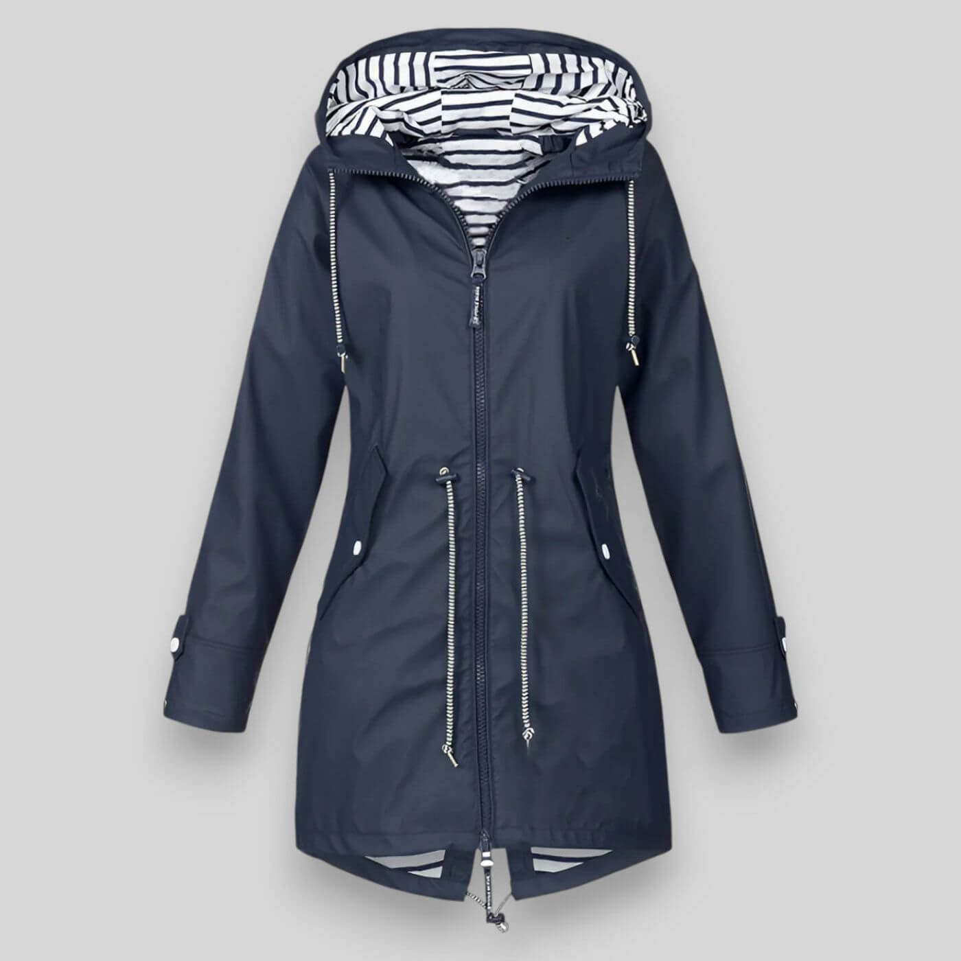 Women's Hooded Zip-Up Winter Jacket | Lena in Dark Blue - Juana Fashion
