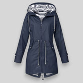 Women's Hooded Zip-Up Winter Jacket | Lena in Dark Blue - Juana Fashion