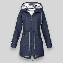 Women's Hooded Zip-Up Winter Jacket | Lena in Dark Blue - Juana Fashion