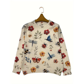Women's Floral Turtleneck Sweater — View 1
