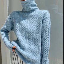 Women's Cashmere Plaid Turtleneck Sweater — View 5