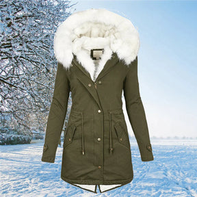 Women's Oversized Hooded Plus Size Parka Coat — View 2