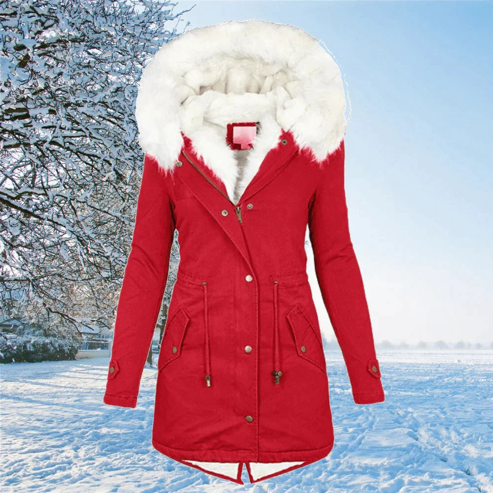 Women's Oversized Hooded Plus Size Parka Coat — View 4