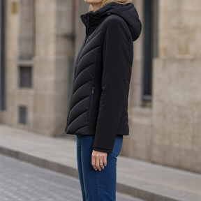 Women's Hooded Quilted Jacket | Marchmont in Black - Juana Fashion