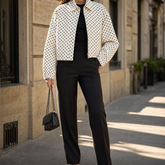 Women's Cropped Polka Dot Bomber Jacket | Margaux - Juana Fashion