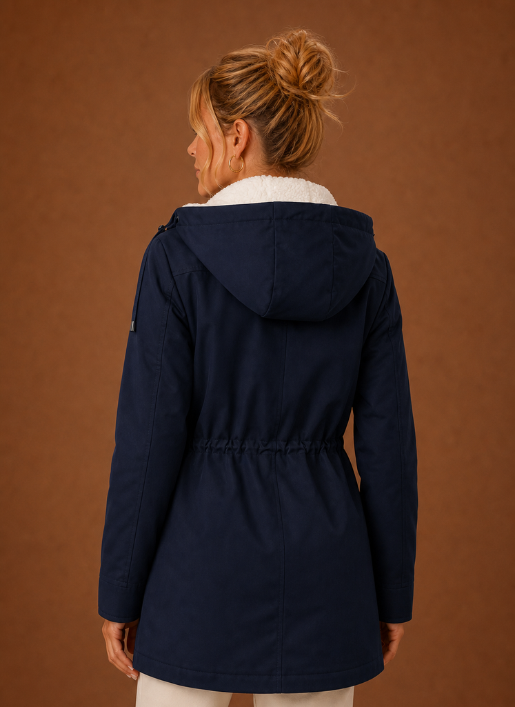 Women's Long Hooded Parka with Fleece Lining | Eleonora - Juana Fashion