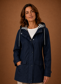 Women's Hooded Trench Coat for Fall and Winter | Francesca in Black - Juana Fashion