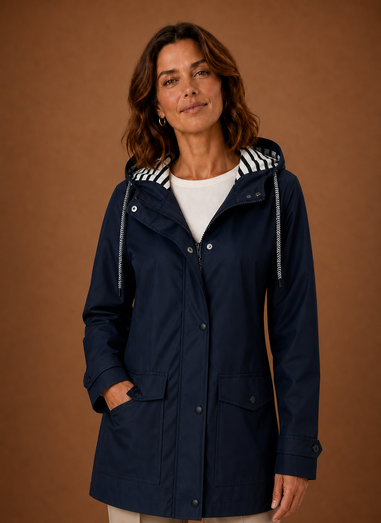 Women's Hooded Trench Coat for Fall and Winter | Francesca in Black - Juana Fashion