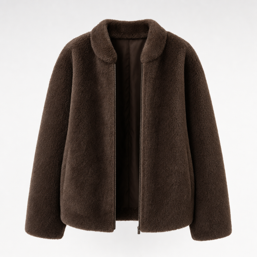 Women's Sherpa Fleece Jacket | Norwood in Chocolate - Juana Fashion