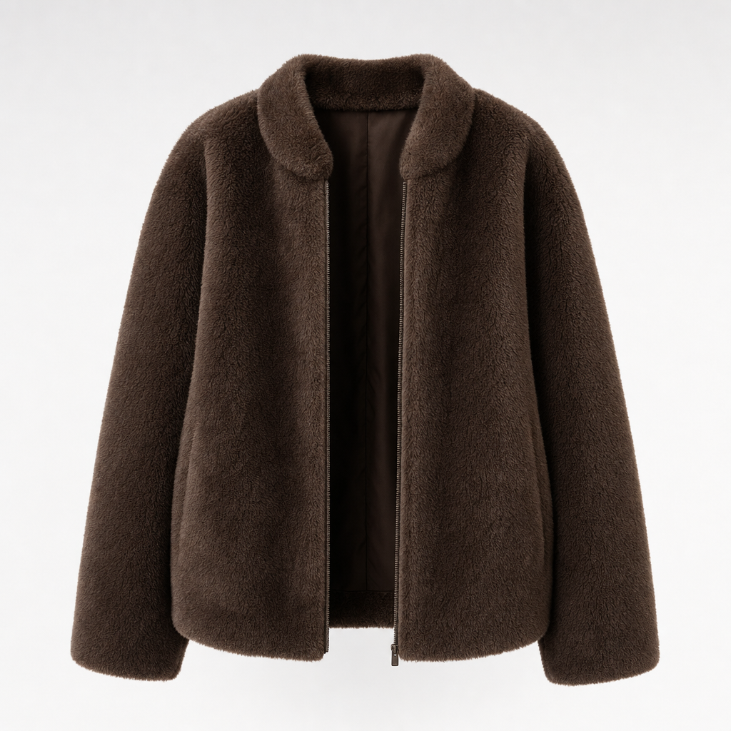 Women's Sherpa Fleece Jacket | Norwood in Chocolate - Juana Fashion